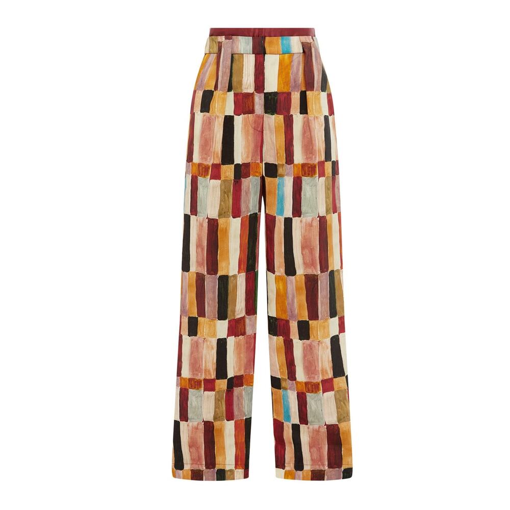Alémais x LRNCE Marjorelle printed linen and silk palazzo pants